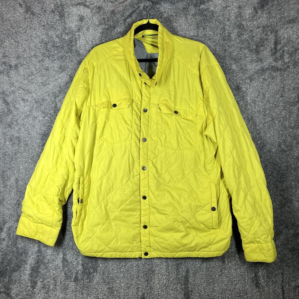 Stio Skycrest Snap Shirt Mens Large Yellow Pertex Quantum Thermore Quilted
